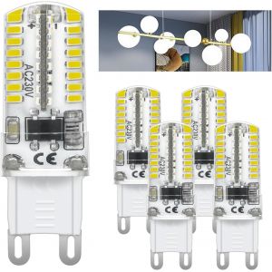 Ampoules Led G9,2.8w Ac 220v 210lm,Remplacement Pour 28w-30w Lampe Halogène,6000k Blanc Froid Économie D'énergie Led Petite Ampoule Non Dimmable G9 Ampoule (Lot De 5)[Amp746465] - Neuf