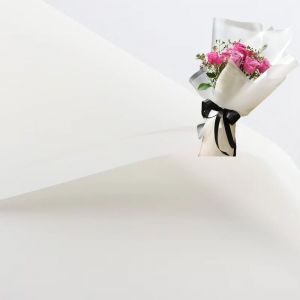 Lot De 20 Feuilles De Papier D'emballage Double Face Pour Bouquet De Saint-Valentin,58 X 58 Cm,Utilis&eacute;s Pour Les Loisirs Cr&eacute;atifs,Les Emballages Cadeaux,Les Bouquets De Fleurs (Blanc) - Neuf