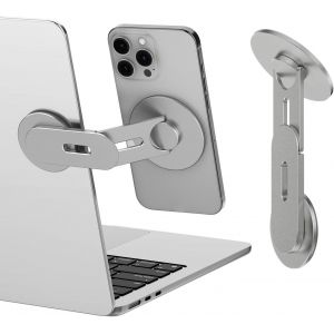 Support T&eacute;l&eacute;phone Magn&eacute;tique Pour Ordinateur Portable,Cam&eacute;ra De Continuit&eacute; 3d R&eacute;glable Pour Iphone Mag Et Tous Les T&eacute;l&eacute;phones,Holder Oliable Pour Tesla,Pc Et Moniteur De Gym,Gris - Neuf