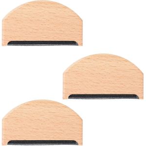 MEVRONISSHOP-Lot de 3 peignes &agrave; laine pour chandails, d&eacute;capants en bois, laine de cachemire pour enlever les bouloches sur les v&ecirc;tements, les tricots, les &eacute;charpes, les manteaux en laine et les panta - Neuf