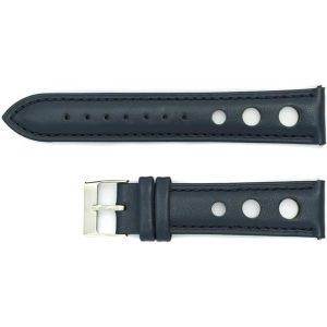 Eryi-Bracelet De Montre Rally Racing En Cuir Bleu Foncé 18 Mm 20 Mm 22 Mm 24 Mm Ajouré Vintage Pour Homme Rembourré - Neuf