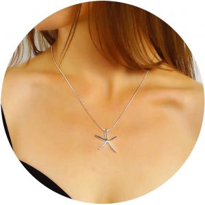 Kal-Collier Étoile De Mer Bohème Collier Pendentif Étoile De Mer Collier Ras De Cou Étoile De Mer Collier Argenté Vintage Collier Organisme Marin Collier Bijoux Pour Femmes Et Filles - Neuf