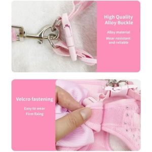 Ensemble Harnais Et Laisse Pour Petit Chien, Harnais Clout&eacute; En Diamant, Maille Douce, Respirante, Facile &Agrave; Marcher, Harnais L&eacute;ger Pour Petits Chiens Et Chats - Neuf
