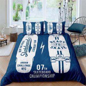 Housse De Couette X Skateboard Ivoire Housse De Couette Douce Microfibre Linge De Lit Et Oreillers Pi&iquest;&iquest;Ces, Housse Couette Avec Fermeture&iquest;&iquest;Clair+ Taie D'oreiller Xcm - Neuf