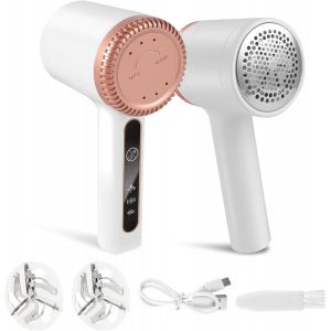 JGD-Rasoir &eacute;lectrique anti-peluches portable pour v&ecirc;tements avec 3 lames suppl&eacute;mentaires gratuites, chargement USB pour v&ecirc;tements, literie, meubles - Neuf