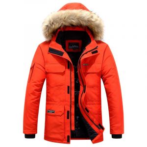 Veste D'hiver En Duvet De Canard Blanc Pour Homme Avec Col En Fourrure,Parkas Coupe-Vent,Manteau Épais À Capuche,Multi-Poches,Garde Au Chaud,-30 - Neuf