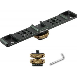 Triple Hot Shoe Mount with 1/4" Hot Adapter 3 x Aluminum Extension Bars with 1/4 Adapter for DSLR Camera Microphone Flashlight - Neuf