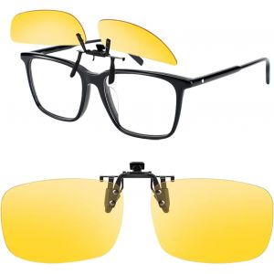 Lunettes De Conduite De Nuit À Clipser, Lunettes De Conduite De Nuit Pour Porteurs De Lunettes, Lunettes Anti-Éblouissement Pour Hommes Et Femmes, Réduisent Efficacement L'éblouissement Des - Neuf