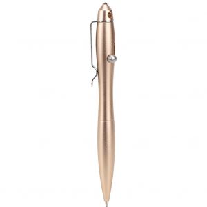 Stylo a bille tactique brise-vitre a tete en acier tungstene, outil de survie en plein air, 0,5 mm, dore - Neuf