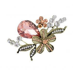 Broche Tendance En Forme De Goutte D'eau Et De Fleur En Strass, Accessoire De Decoration Pour Vetements, Echarpe, Boucle - Neuf