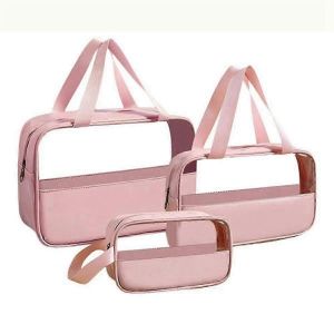 Trousse de toilette de voyage,ensemble de trousse de toilette transparente,3 pièces trousse de toilette pour produits de soins de la peau,portable était - Neuf