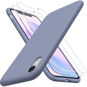 Maa-Coque Pour Iphone Xr, Doublure Douce En Tissu Microfibre, Anti-Choc, Anti-Rayures, Coque En Silicone Pour Iphone Xr 6,1 Pouces, Gris Lavande - Neuf