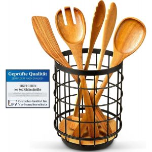 Tianyi-® Porte-Ustensiles De Cuisine En Bambou | Ustensiles De Cuisine De Qualité Supérieure, Récipient À Ustensiles Et Organisateur De Rangement Pour Ustensiles De Cuisine Et Accessoires De Cuisine - Neuf