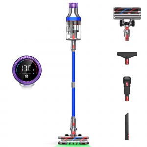 Aspirateur Balai Sans Fil,65 min/530 W/37 kPa,filtre HEPA,4 niveaux de puissance,adapt&eacute; aux sols durs et aux poils d'animaux,couleur - bleue - Neuf