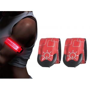 Brassard Lumineux Led &iquest; Bracelets De S&eacute;curit&eacute; Rechargeables Pour La Course De Nuit (2 Pi&egrave;ces, Rouge) - Neuf