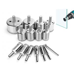 Jeu de 15 forets diamant&eacute;s pour verre et carrelage, de 6 &agrave; 50 mm - Neuf