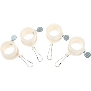 4 Anneaux Pivotants Pour M&acirc;t De Drapeau, Anneaux De Fixation Pivotants Pour M&acirc;t De Drapeau, Anneaux De Support De Drapeau, Pi&egrave;ces De Drapeau, Pivot En M&eacute;tal Blanc, Fouet Ext&eacute;rieur - Neuf
