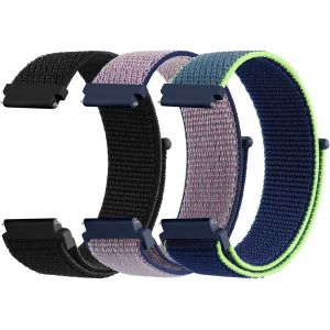 Eryi-Lot De 3 Bracelets De Montre En Nylon De 20 Mm Avec Fermeture Rapide - Bracelet De Rechange De 20 Mm Pour Homme Et Femme - Neuf