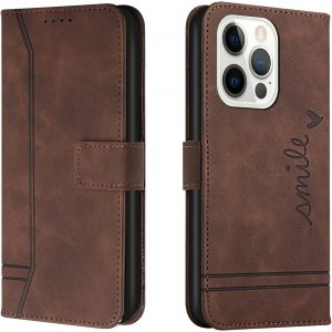 Kal-Coque Pour Iphone 14 Pro, Coque Iphone 14 Pro, Protection Portefeuille Etui À Rabat Housse En Cuir Pu Avec Antichoc Tpu Magnétique Flip Pochette Housse Iphone 14 Pro (6,1 Pouces) (Braun) - Neuf