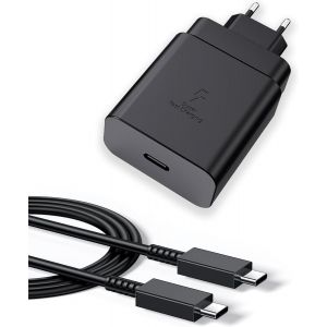 KALANKA-Chargeur USB-C 45W Super Charge Rapide pour Samsung Galaxy S24 S25 Ultra/S23/S24/S24+ Ultra/S20/S22/S23+/Note10+/Tab S9/A54/A53/Z Fold5/Flip5/Fold4 Prise Secteur USB-C et Un c&acirc;ble de 1.8M - Neuf