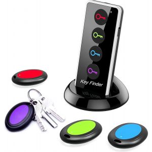 lbgwp60-Localisateur De Clés, Détecteur D'Objets Anti-Perte, Recherche De Téléphone À Distance, 80Db Sans Fil Rf Traqueur De Portefeuilles Avec 4 Récepteurs/1 Émetteur/Led, Item Finder Key Locator Po - Neuf