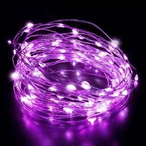Kal-- Guirlande Lumineuse 50 Led À Piles - Fil De Cuivre De 5 M - Étanche - Décoration Led Pour Intérieur/Extérieur (Boîtier À Piles Intérieur) - Mariages, Noël, Chambre, Terrasse Et Fête - Neuf
