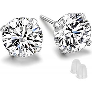 Kalhx-D'oreilles En Argent Pour Femmes,1 Paires D'oreilles À Tige En ¿Argent Sterling 925 Hypoallergénique Oxydes De Zirconium Cubique Cristal Bijoux ¿Fantaisie Pour Hommes Cadeaux - Neuf