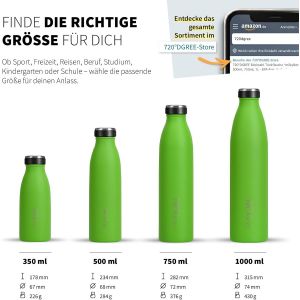 Gourde Acier Inoxydable ""Milkybottle"" - 350ml, Vert | Bouteille Isotherme D'eau | Rev&ecirc;tement Durable Parfaite Pour Enfants, Sport, L'ecole | Isol&eacute;e Qualit&eacute; Sup&eacute;rieure - Neuf