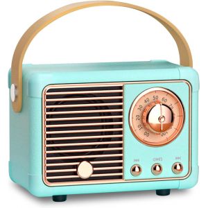 LETNERNY-Haut-Parleur Bluetooth Rétro, Portable Mini Haut-Parleur Sans Fil Avec Radio Fm, Rechargeable Poste Radio Vintage, Bluetooth 5.0/Usb/Tf/Aux/Appels Mains Libres, Haut-Parleur Vintage Pour Déc - Neuf