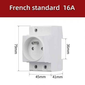 Connecteur adaptateur de prise de courant AC30,boîtier de distribution industriel,prise de rail DIN modulaire standard,Royaume-Uni,États-Unis,UE,Afrique du Sud,16A,250V -FR Socket 16A - Neuf