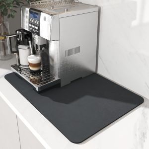 Nbgcm-Tapis Absorbant Vaisselle 40 X 30cm Tapis De Drainage De Cuisine Super Absorbant Tapis Egouttoir Vaisselle Tapis De Machine À Café Pour Un Séchage Rapide Pour Machine À Café¿Gris Foncé¿ - Neuf