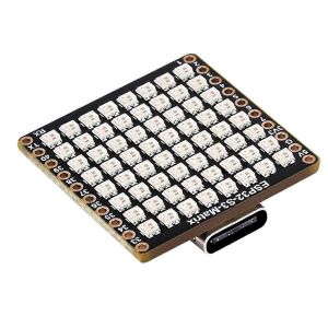 ESP32-S3 Carte de d&eacute;veloppement WiFi Bluetooth Matrix 8x8 RGB-LED avec QST Attitude Gyro Sensor QMI8658C - Neuf