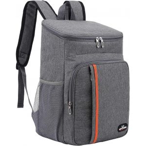 KALANKA-Sac &agrave; Dos Glaci&egrave;re Isotherme 25L, Sac de Pique-Nique Sac Isotherme Portable Cooler Backpack Bag, pour Homme Femme au Travail,&agrave; l'&eacute;cole,Les Pique-niques,randonn&eacute;e,Camping (A.Gris) - Neuf