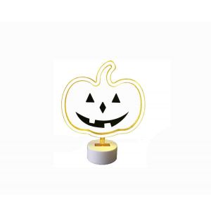 Citrouille d'Halloween,néon USB ou batterie Orange brillant Panneaux lumineux de citrouille au néon pour la fête d'Halloween,la chambre à coucher,la décoration de la chambre - Neuf