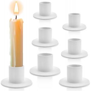 6 Pièces Bougeoirs, Bougeoir Vintage en Métal, Ldéal pour Les fêtes, Les Mariages, Les Anniversaires, Les Décorations de Salon et de Chambre à Coucher (Blanc) - Neuf