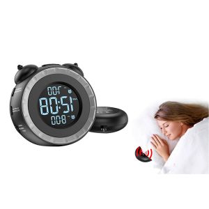 R&eacute;veil double avec vibreur de lit pour gros dormeurs et malentendants - Neuf