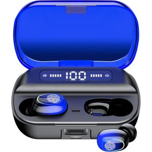 KAL-Casque Sans Fil, Bluetooth 5.1 Casque Tactile, Microphone Intégré,Bouchons D'Oreilles Sans Fil Étanches,Cvc8.0 Casque Sans Fil D'Annulation Du Bruit Pour Gymnase, Lieu De Travail - Neuf