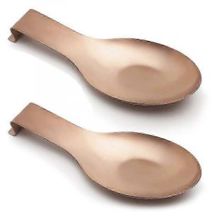 Repose-Cuillère Pour Comptoir De Cuisine Repose-Ustensiles De Cuisine Porte-Cuillère Porte-Louche Pour Cuisinière Rouille Or Rose (2pcs) - Neuf