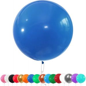 SJZG-Lot De 6 Ballons G&eacute;ant En Latex, 90Cm Grand D&eacute;corations Ballon Bleu Fonc&eacute;, Helium Ballon Pour F&ecirc;te, Anniversaire, Mariage, Bapt&ecirc;me, No&euml;l, Carnaval, C&eacute;r&eacute;monie - Neuf
