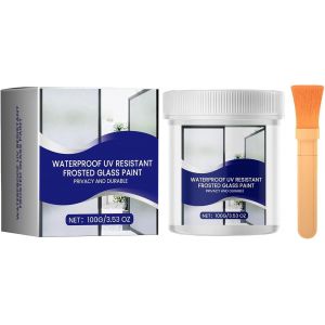 Peinture verre d&eacute;poli,pour porte et fen&ecirc;tre,pour verre d&eacute;poli,protection de la vie priv&eacute;e des fen&ecirc;tres,imperm&eacute;able et r&eacute;sistante aux UV,mat,Hazy Frost,150 g - Neuf