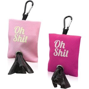 Kal-Distributeur De Sacs À Déjections Canines De 2 Couleurs, Support Portable Pour Laisse, Avec Clip En Métal Pour La Marche, La Course À Pied Ou L'accessoire Extérieur (Rose, Rouge Rose) - Neuf