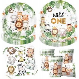 Trahoo-Kit Vaisselle Anniversaire,Party Set, Assiettes, Serviettes Et Gobelets, Décoration De Table, Décoration D'anniversaire,Assiette Carton Papier Tasses Serviettesr Nappe Pour Fête De Noël - Neuf