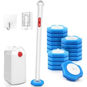 Meimie-Brosse Wc Jetable Recharge Avec Système De Fixation Amélioré,Nettoyeur Toilette Murale Avec Produit,16 Recharges De Détergent Support - Neuf
