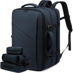 Sac &Agrave; Dos De Voyage Cabine Avion, Travail Homme Femme, Pour Ordinateur De 17 Pouces, Grand Bagage &Agrave; Main Imperm&eacute;able 40L Travel Backpack Sac Bleu - Neuf