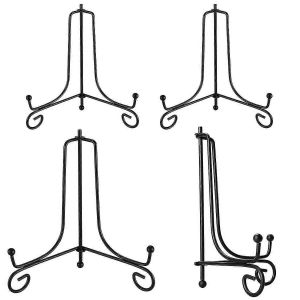 Ensemble de 4 supports de plaque de fer, support de plaque de 4 pouces et 6 pouces, support, support de chevalet, plaques (noir) - Neuf
