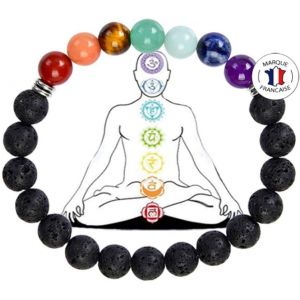 Bracelet 7 Chakras Pierres Naturelles | Ebook Offert | Fait Main | Bijoux Femme Homme | Bracelet Pierre Naturelle | Pierres De 8mm | Toutes Les Pierres De Nos Bracelets Sont Naturelles - Neuf