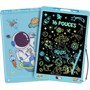 lbgwp60-16 Pouces Tablette D'Écriture Pour Enfants, Tablette De Dessin Lcd Tableau, Avec Fonction De Verrouillage D'Effacement, Cadeau Surpr Pour Filles Garçons De 2-8 Ans (Bleu) - Neuf
