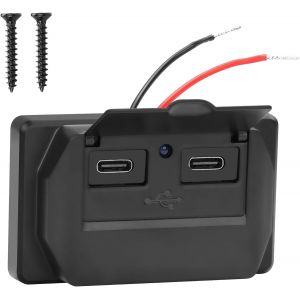 Prise Usb Rv 12 V/24 V - Support Mural - 36 W - Double Charge Rapide Qc3.0 - Port Usb-A - Prise De Charge De Voiture Avec Interrupteur &Agrave; Bouton - Chargeur Rapide &Eacute;tanche - Bloc D'alimentation - Neuf