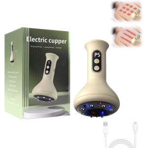Kal-Appareil De Massage Électrique À Ventouses, Dispositif De Grattage Masseur Électrique Avec 9 Niveaux De Température Et D'aspiration, Outil De Grattage Pour Réduire Les Douleurs Musculaires - Neuf