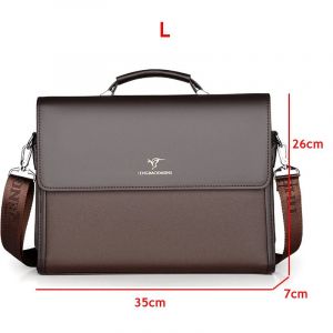 Sac à main en cuir noir pour hommes,étuis à bombes de luxe,sac à bandoulière latéral carré A4,designer,travail,affaires,fourre-tout,avocat initié - Brown #A - Neuf